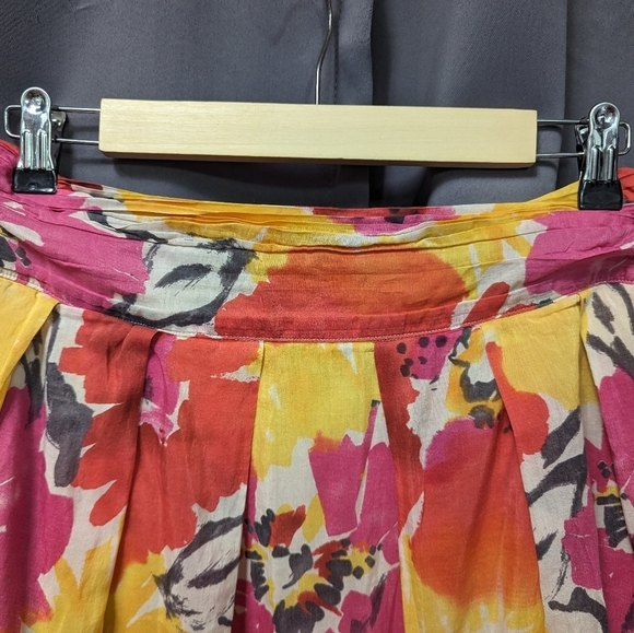 The Limited Floral A Line Silk Blend Skirt Sz 6 - Picture 5 of 10